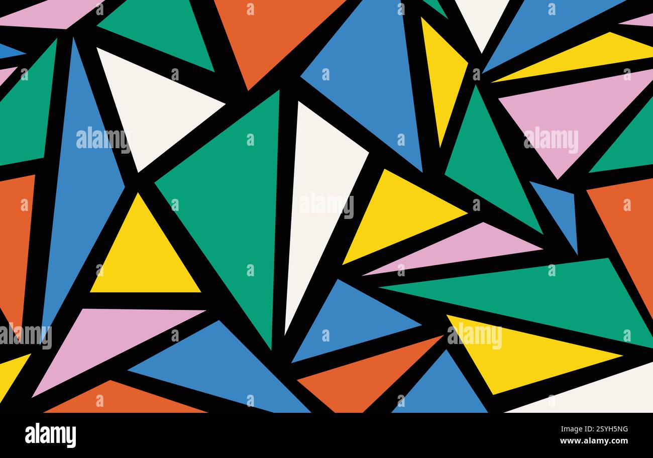 Polished, Semigloss Wall background with tiles. Triangular, tile Wallpaper with 3D, Black blocks. 3D Render Stock Vector