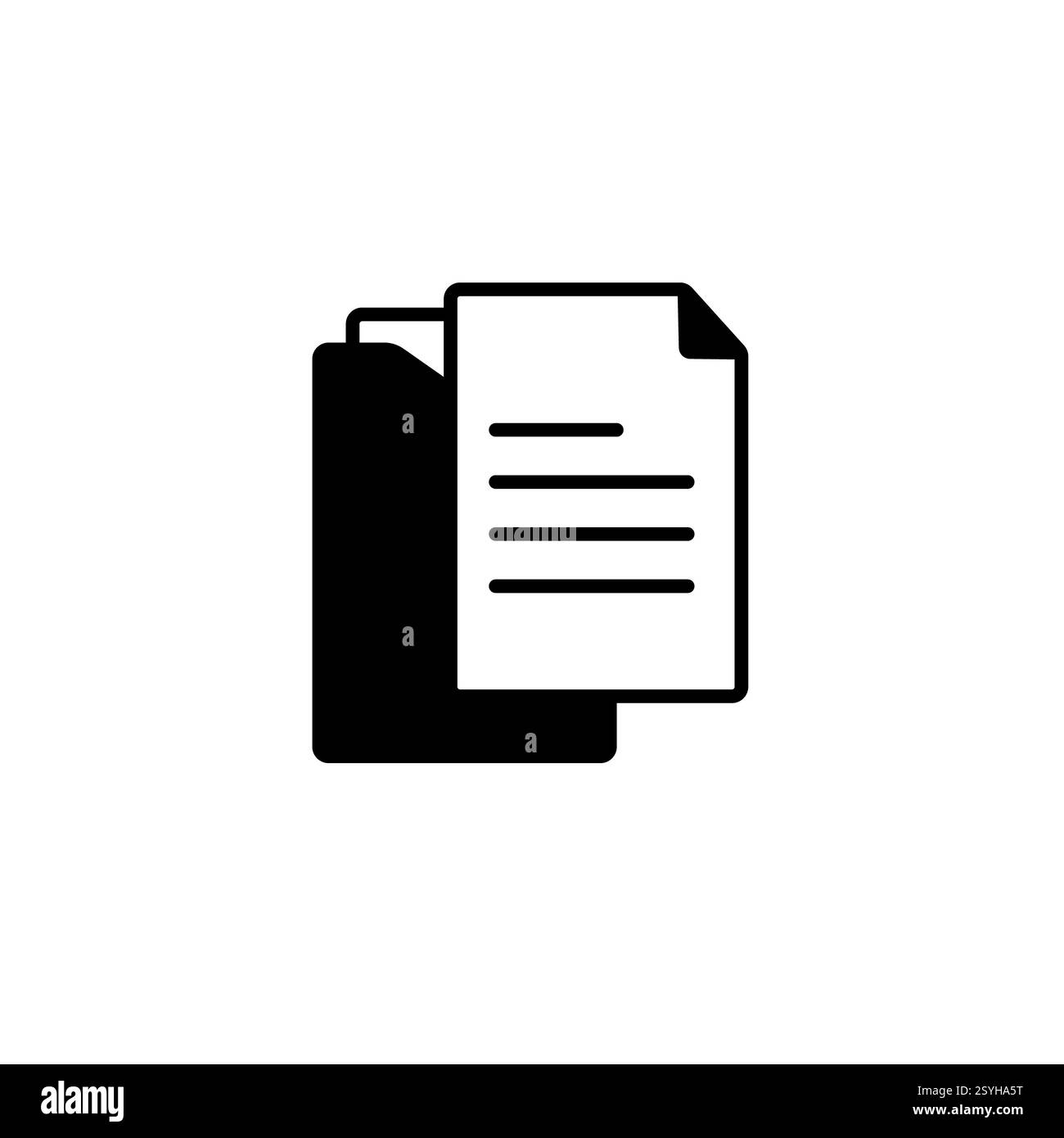 Black document and folder icon representing paperwork, records, or ...