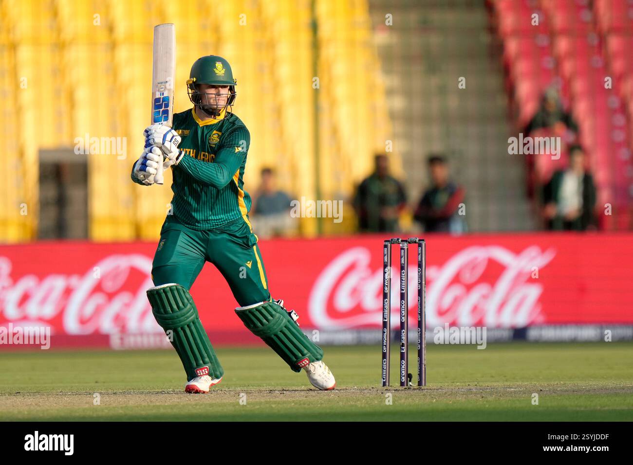 South Africa's Ryan Rickelton bats during the ICC Champions Trophy ...