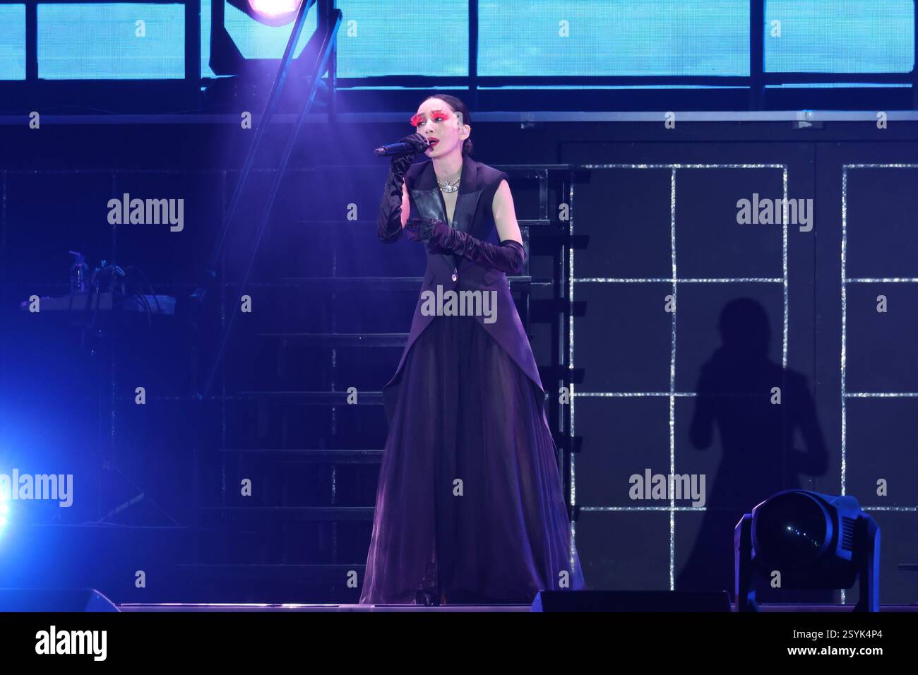 TAIPEI, CHINA - MARCH 1, 2025 - Japanese singer Mika Nakashima holds a ...