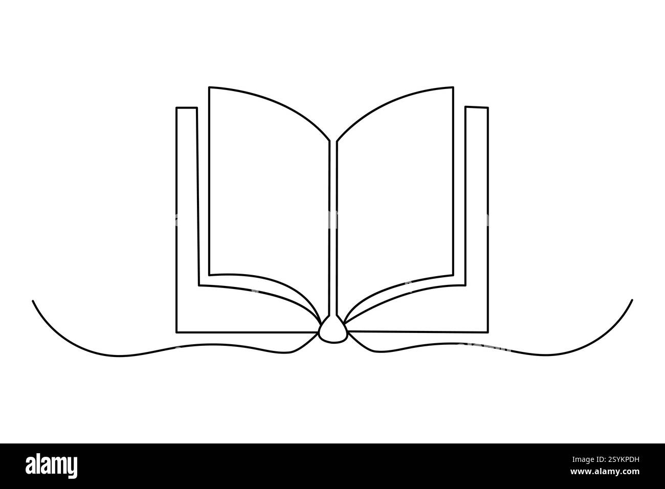 Continuous one line drawing of book opening isolated outline vector ...