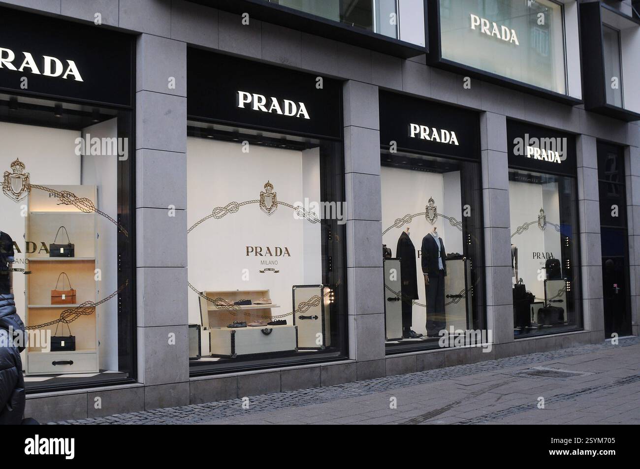 Copenhagen/ Denmark/1st.march 2025/Prada store on financial pedestrains ...