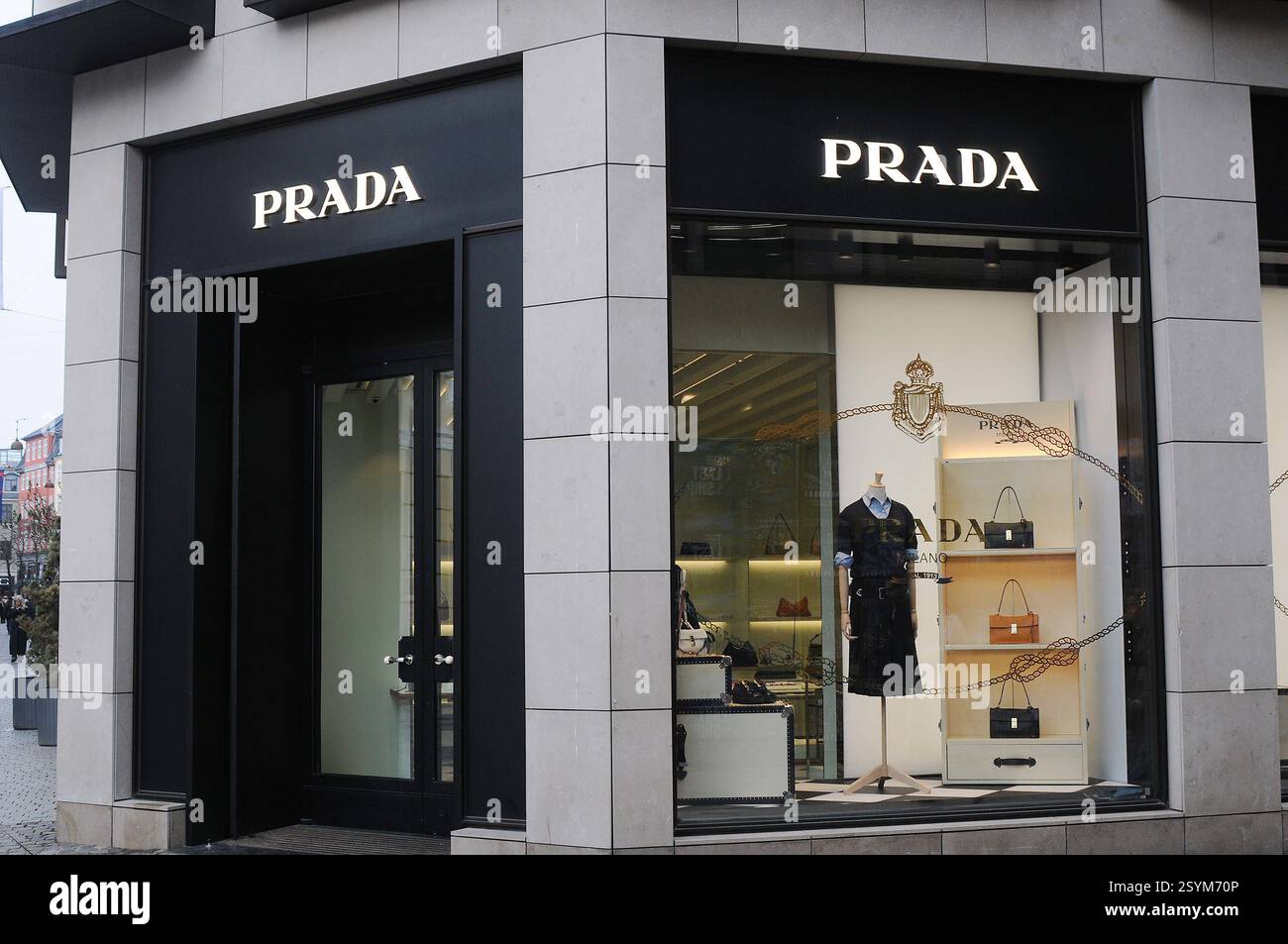 Copenhagen/ Denmark/1st.march 2025/Prada store on financial pedestrains ...