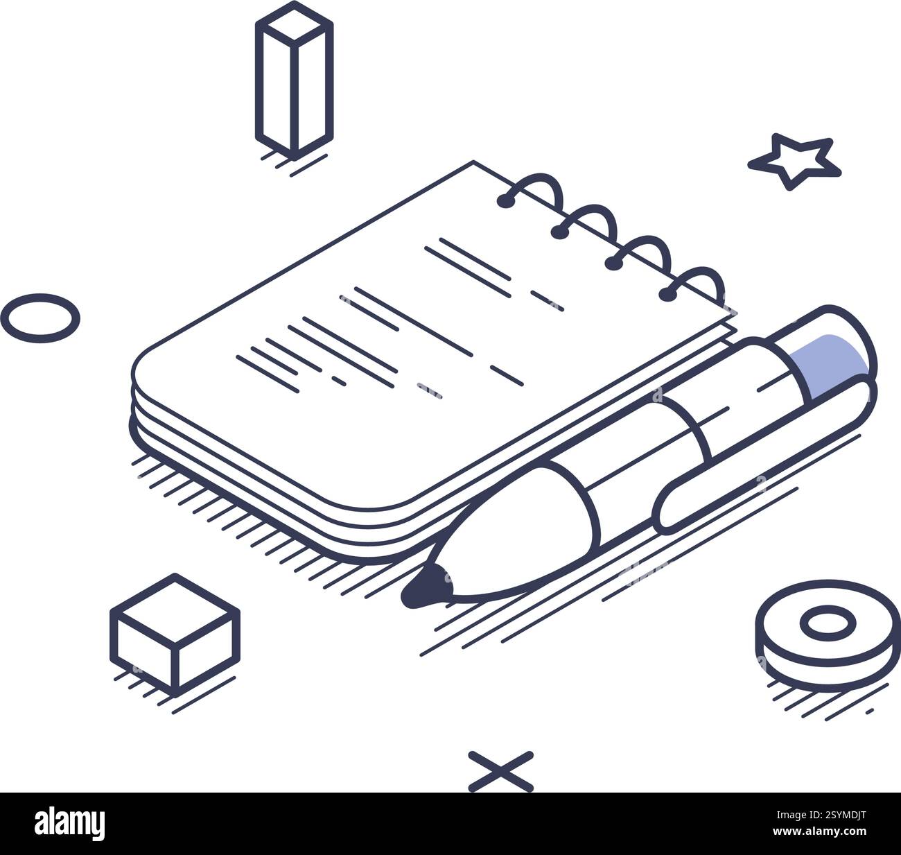 Essential tools for content creation. Featured are a notepad, a pen ...