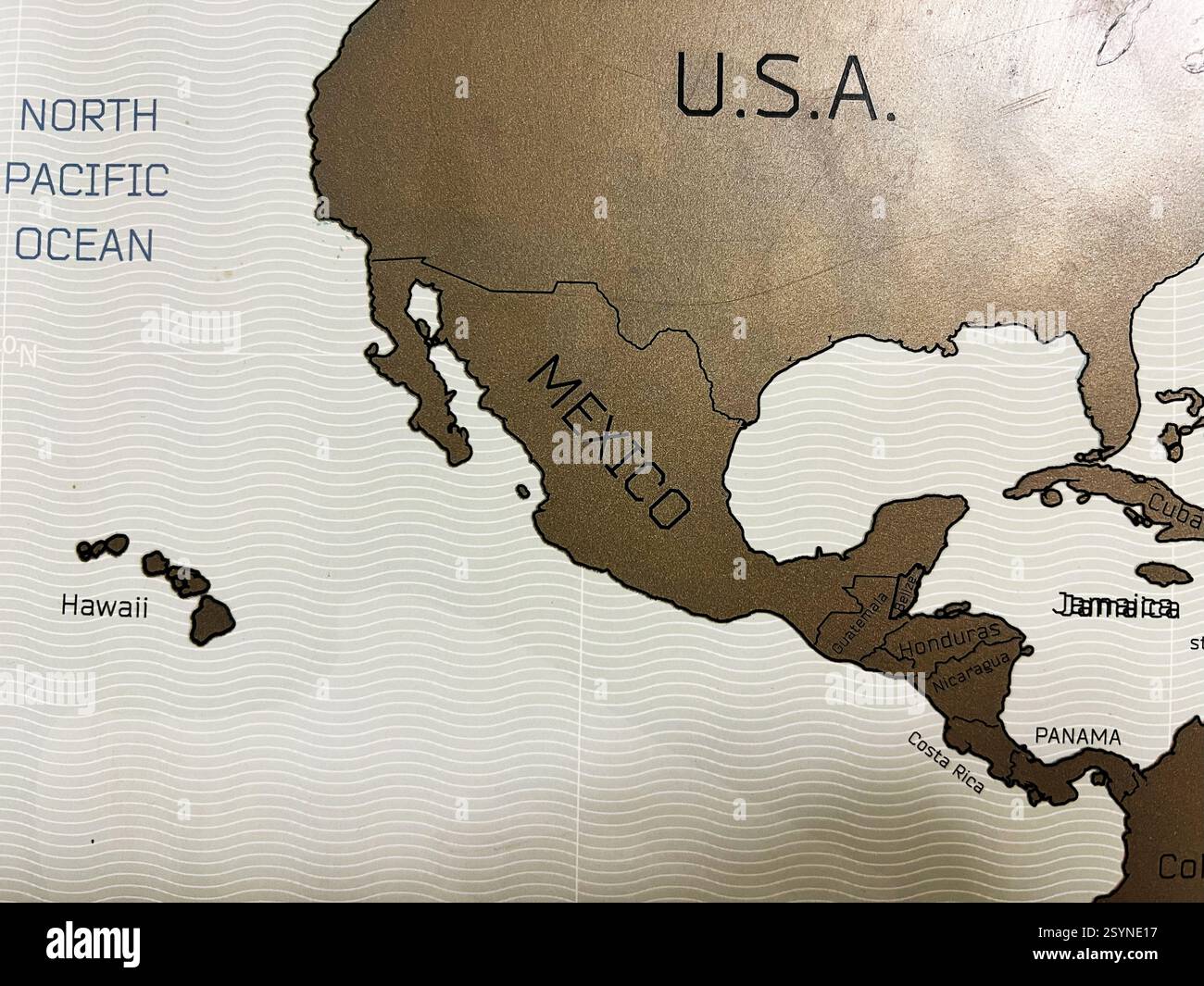 Illustration of a North America - Illustration Of A North America Map With Labeled Countries And Ocean Features 2SYNE17