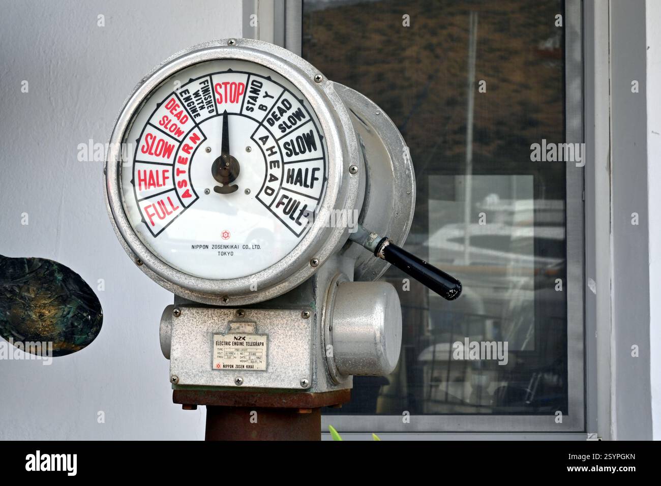 An old electric engine telegraph, produced by the Japanese company ...
