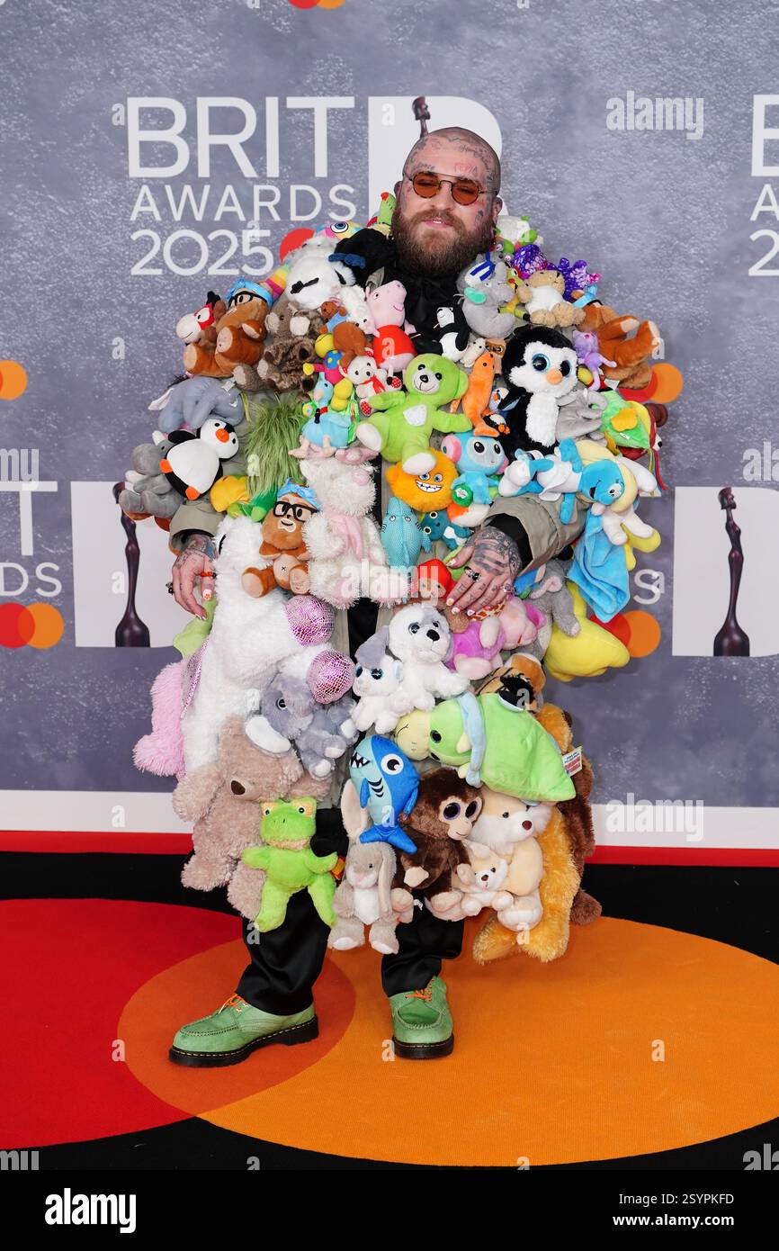 Teddy Swims arriving for The BRIT Awards 2025 at London's O2 Arena