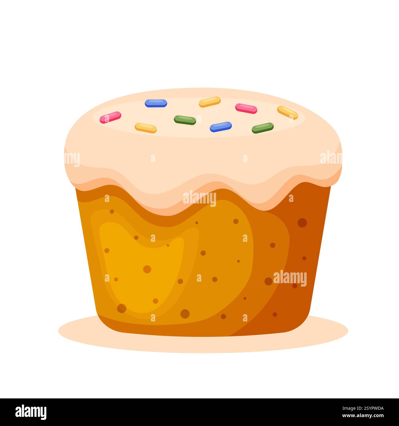 Traditional pastry for Easter - Easter cake. Vector illustration in flat cartoon style. Stock Vector