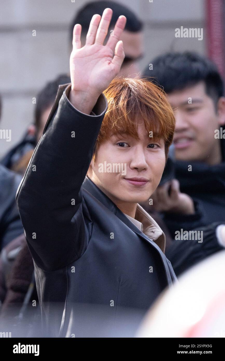 Han Seung Ju is seen arriving at the Tod's fashion show during the ...