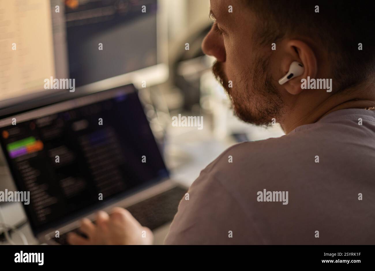 Office manager working at the computer Stock Photo