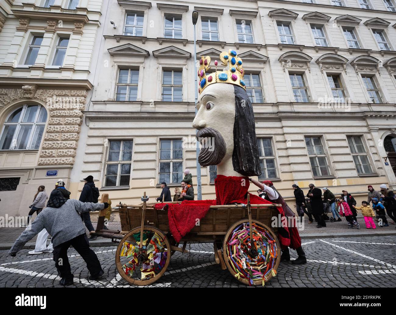 Zizkov carnival procession (Slavic carnival) in Prague, Czech Republic