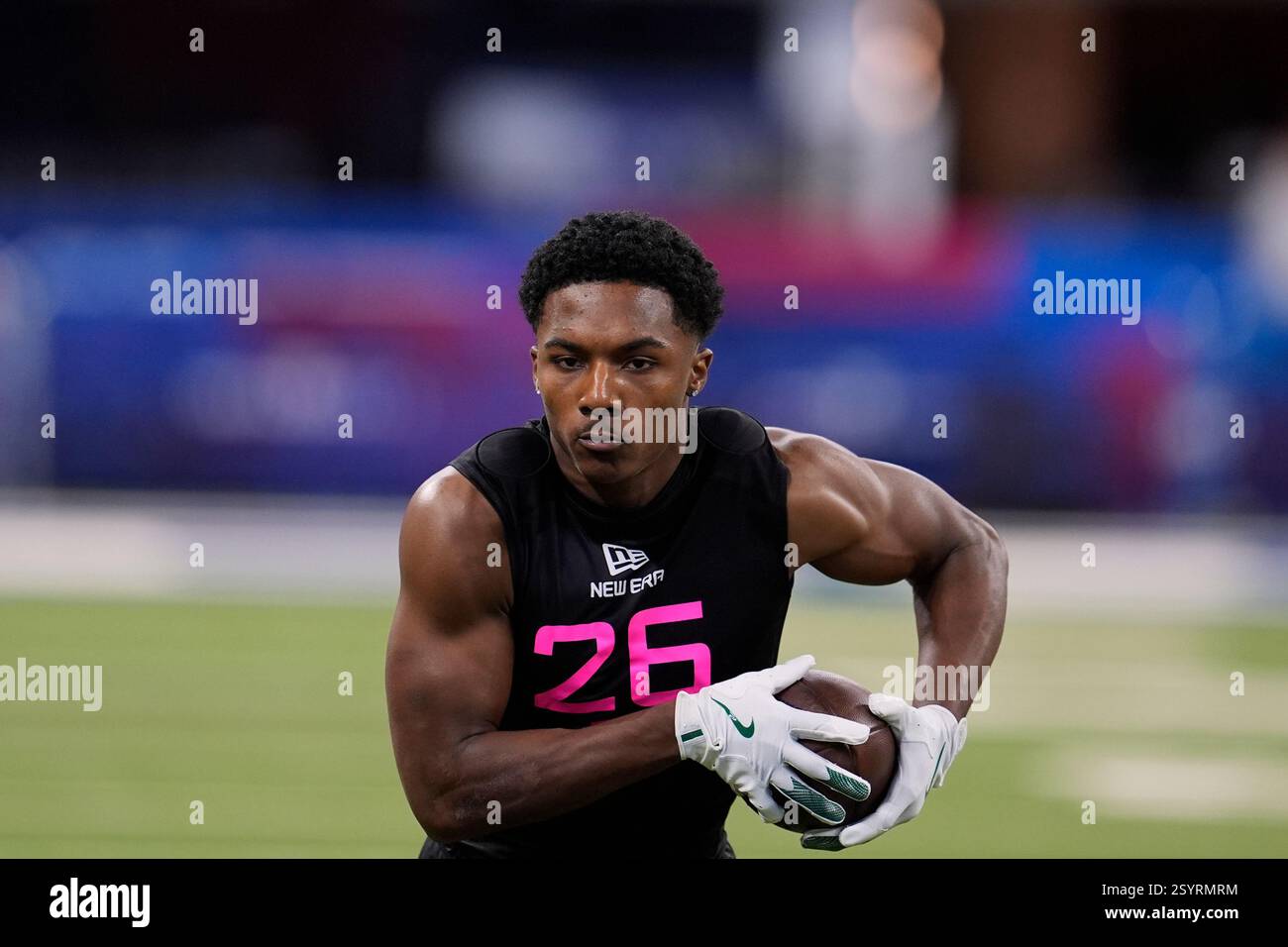 Tulane defensive back Caleb Ransaw runs a drill at the NFL football ...