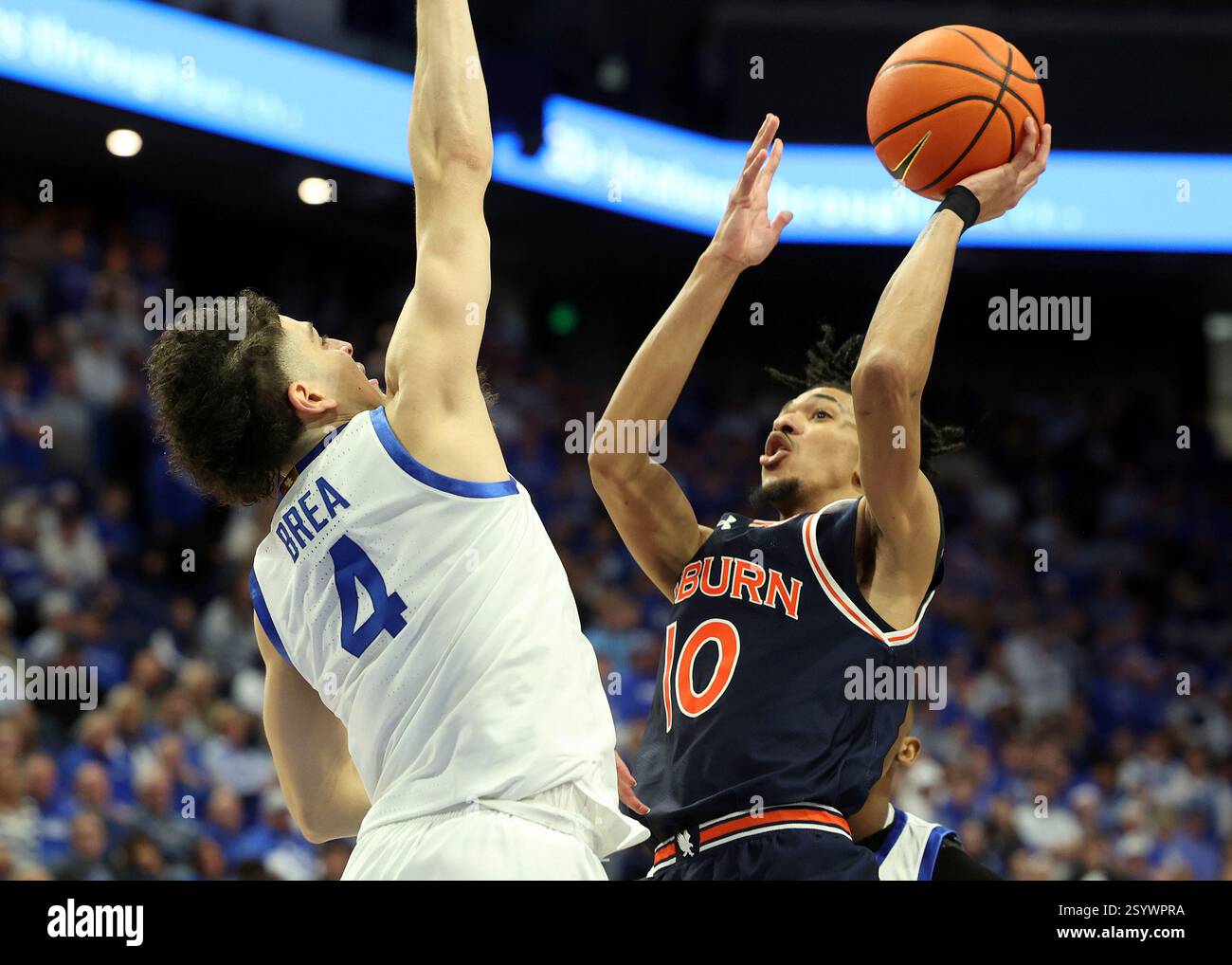 Kentucky's Koby Brea (4) pressures Auburn's Chad Baker-Mazara (10 ...