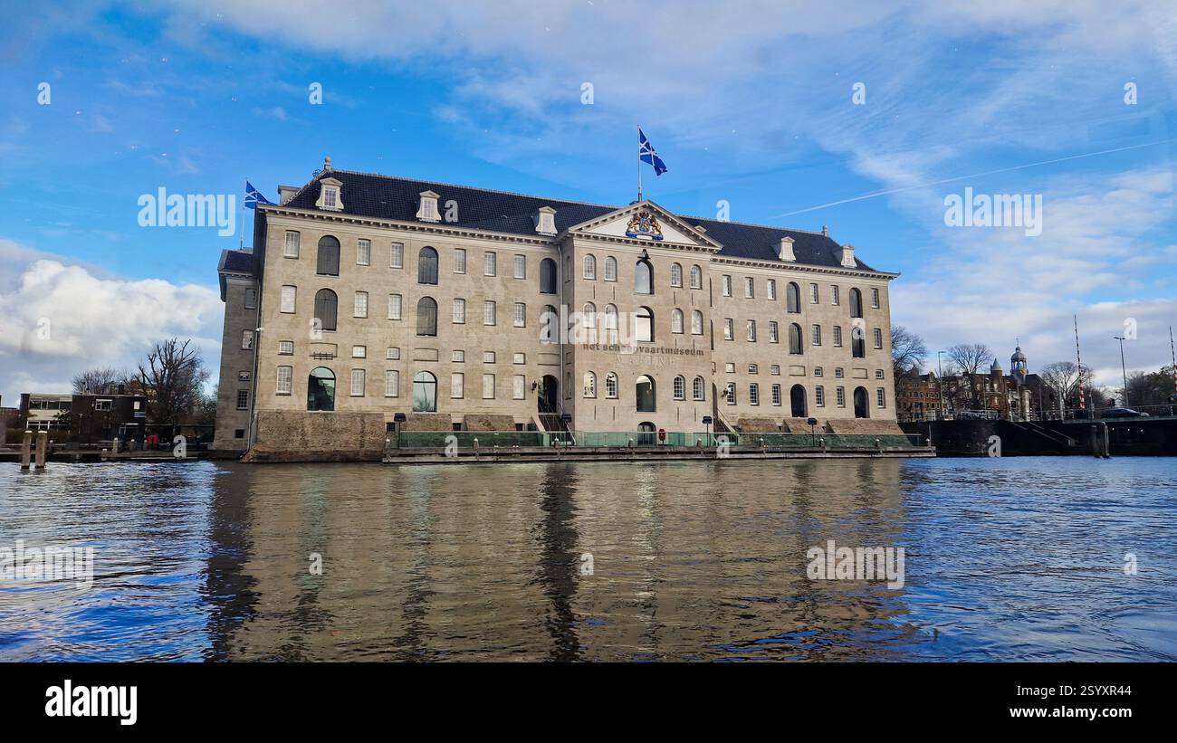 Amsterdam, Netherlands - December 3,  2024: The Maritime Museum (Dutch: Het Scheepvaartmuseum). - Smartphone Captured Stock Image