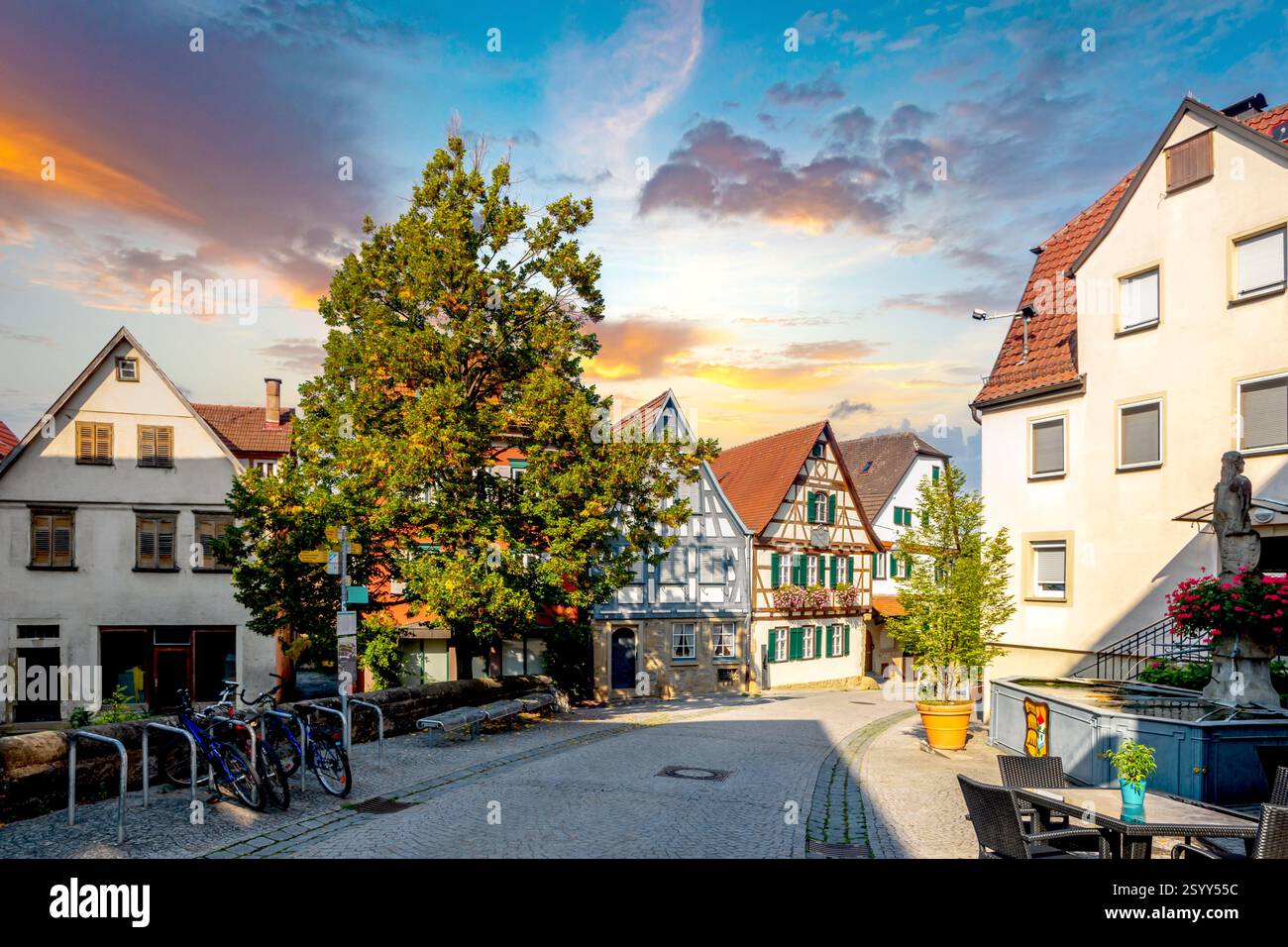 Old city of Marbach am Neckar, Germany Stock Photo