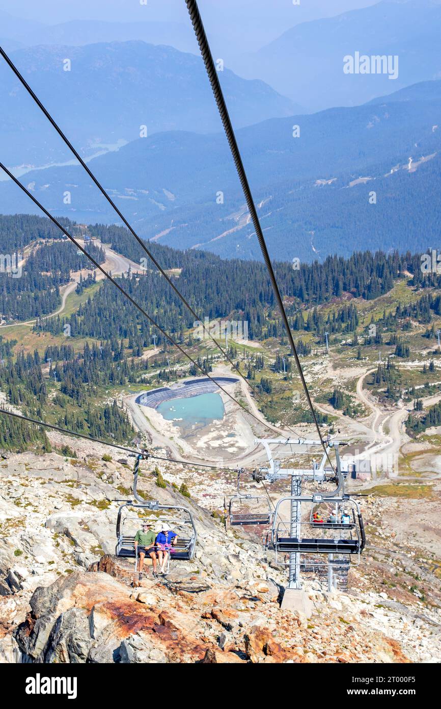 Peak Express chairlift on Whistler Mountain Stock Photo