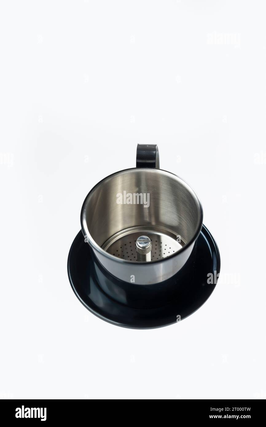 Vietnam drip coffee maker isolated over a white background Stock Photo Alamy