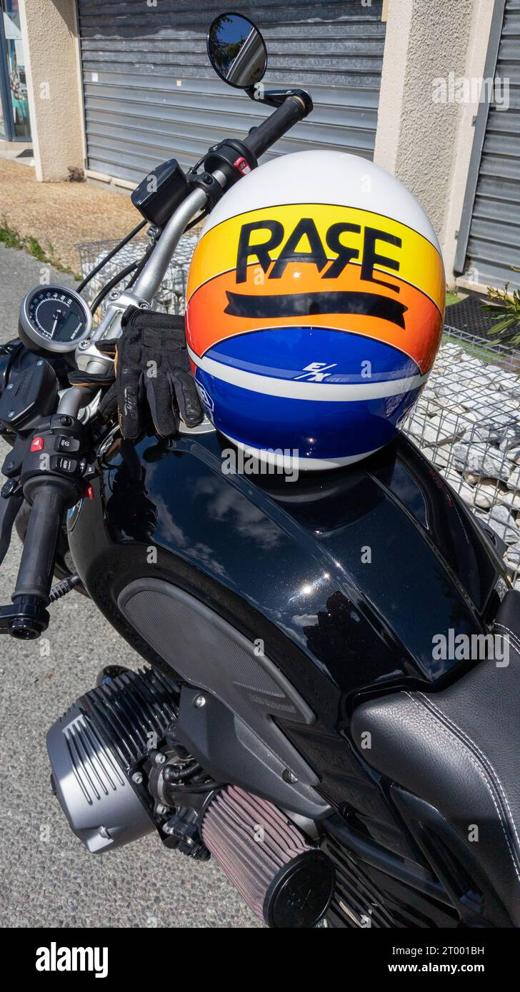 Bordeaux , France - 09 18 2023 : BMW nine-t and shoei helmet vintage ...