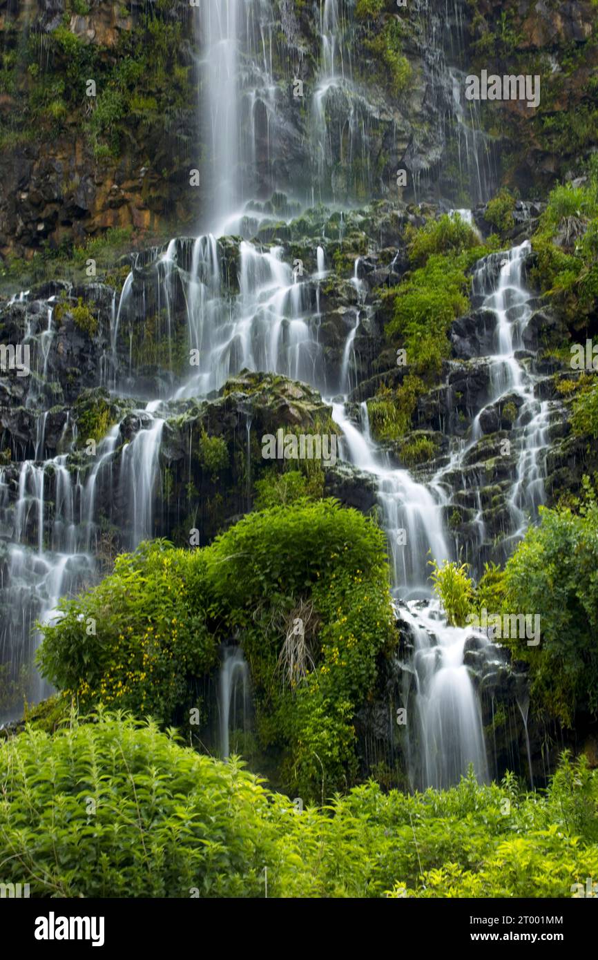 Cascading waterfalls in southern Idaho. Stock Photo