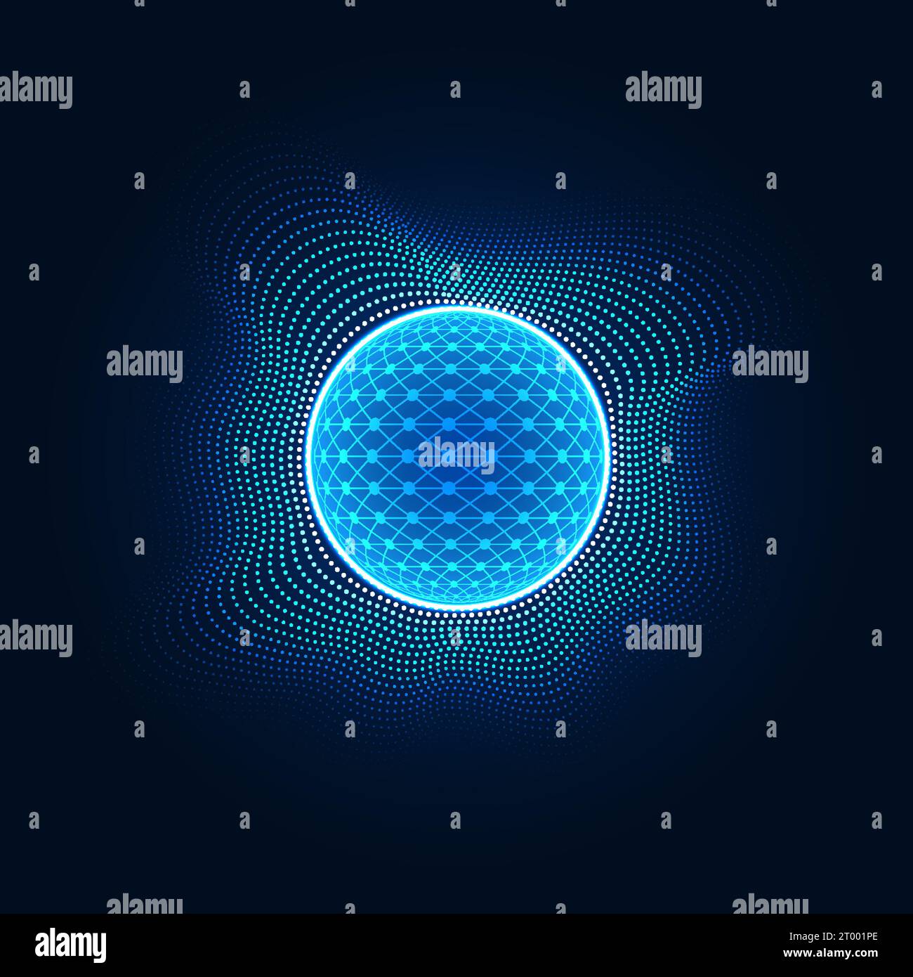 Abstract background technology spherical chip that processes commands and transmits data to the Internet network system using high-speed data transmis Stock Vector
