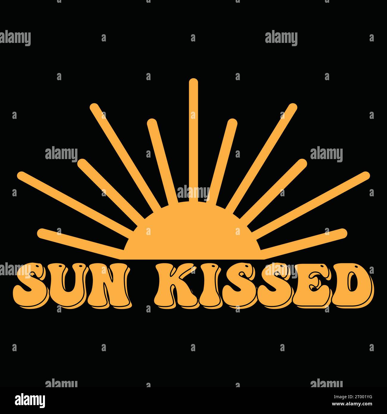 Sun Kissed Text Effect with a sun illustration Stock Vector Image & Art