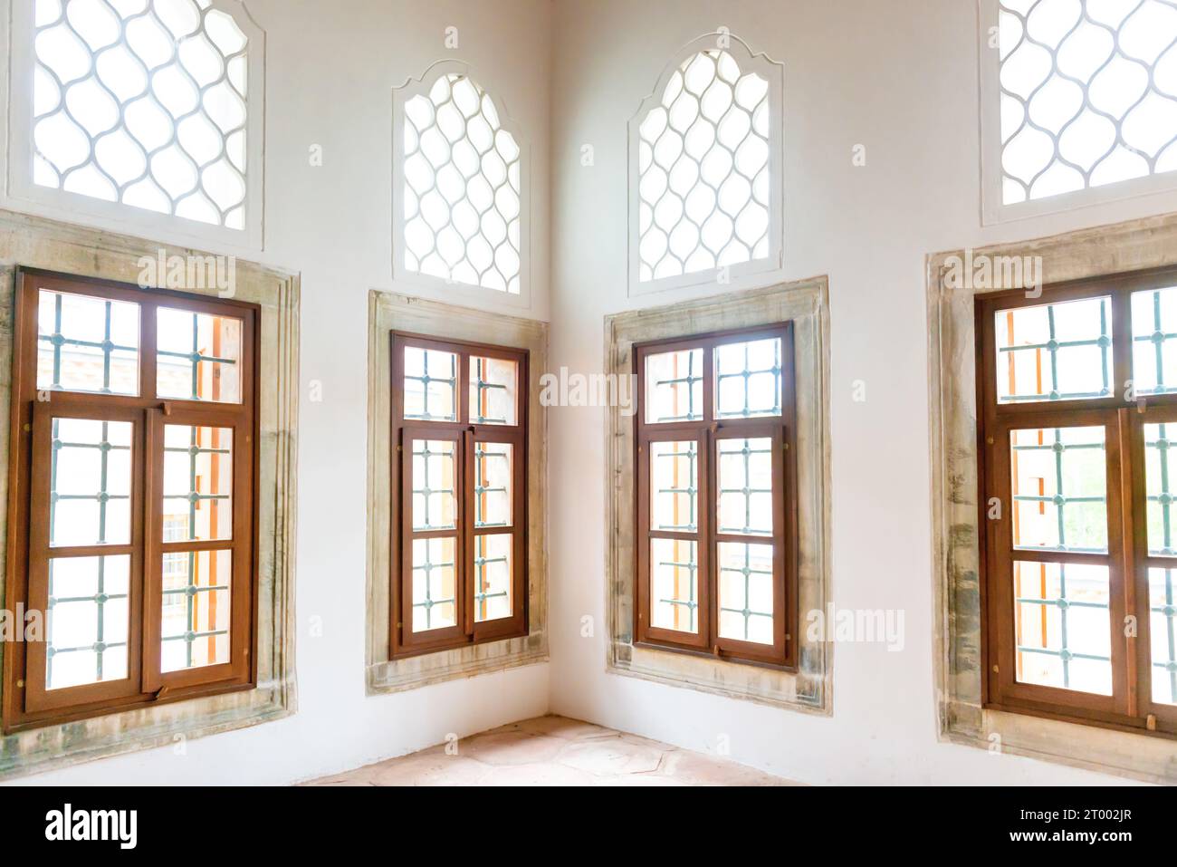 Light interior room with big windows Stock Photo