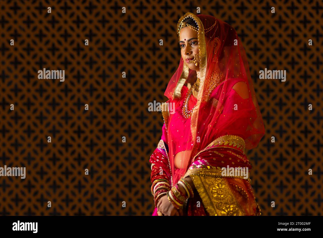 Portrait of Rajput woman in traditional outfit Stock Photo