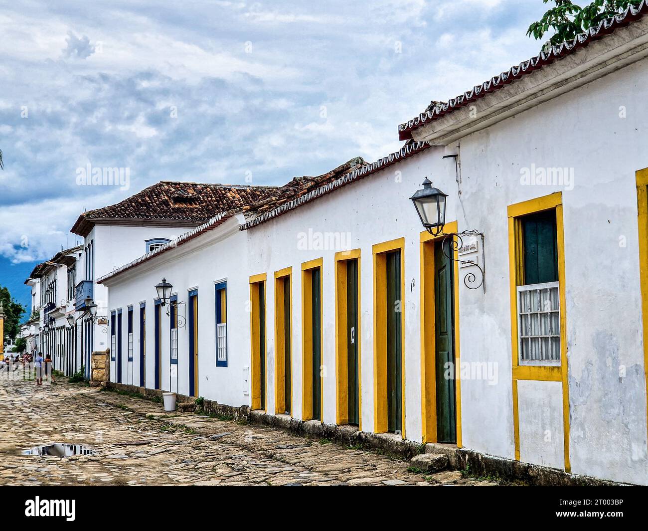 Streets and houses of historical center in Paraty, Rio de Janeiro ...