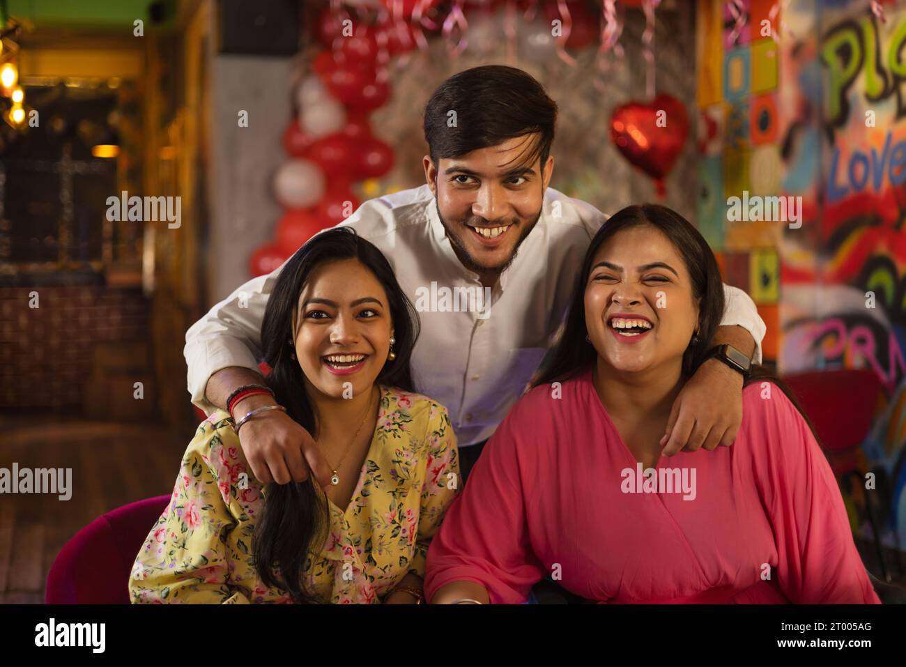 Friend enjoying together at restaurant Stock Photo