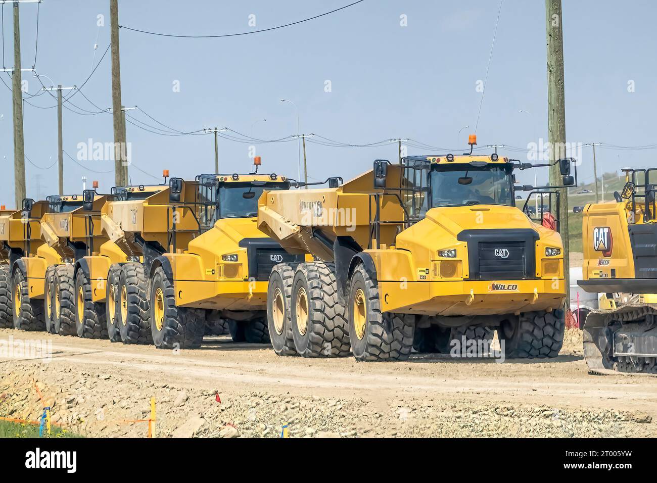 Calgary, Alberta, Canada. Aug 7,2023. Several Caterpillar 740 Ejector