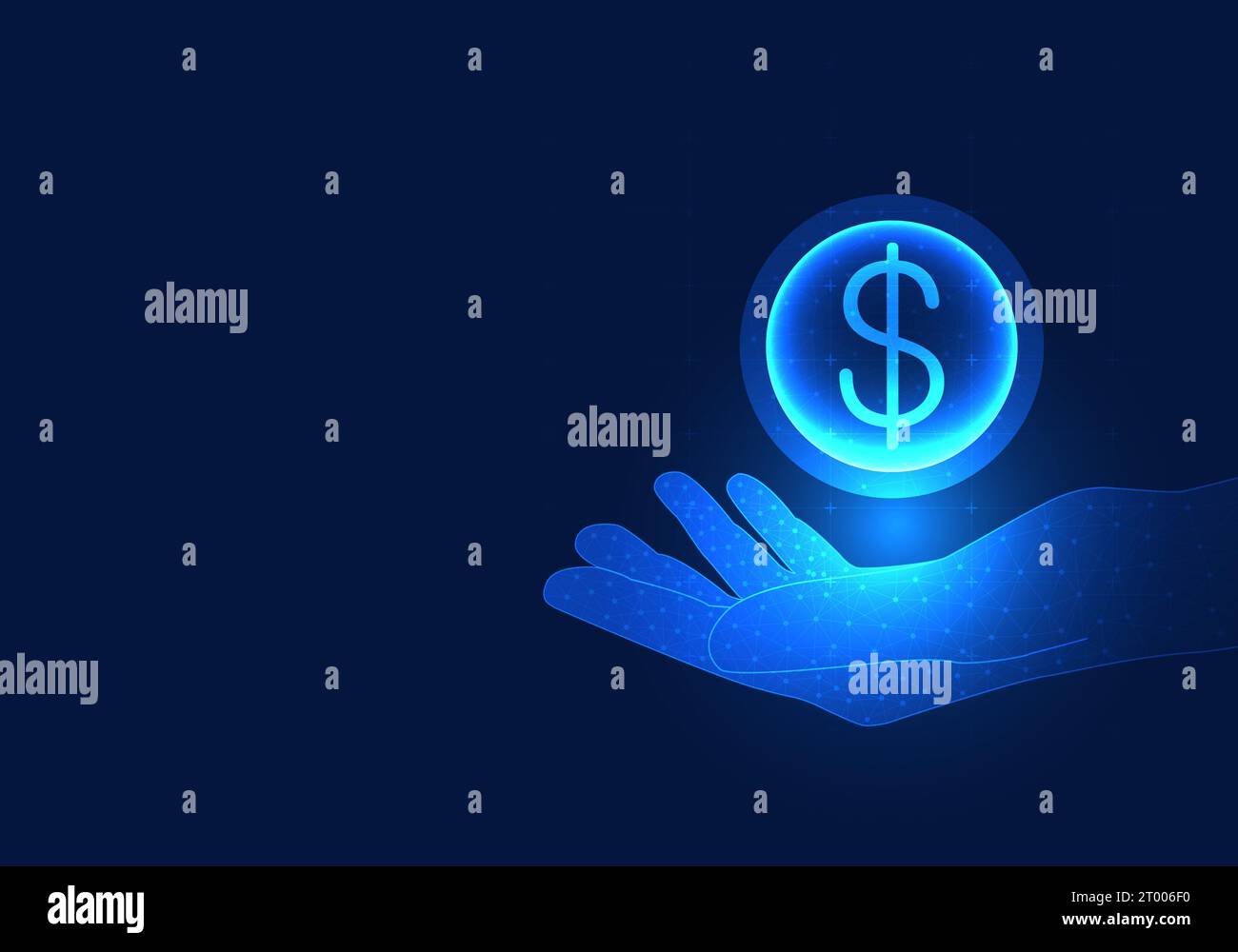 businessman hand holding digital coin Modern financial technology popularly uses digital coins for trading. It is convenient to use. Modern business p Stock Vector
