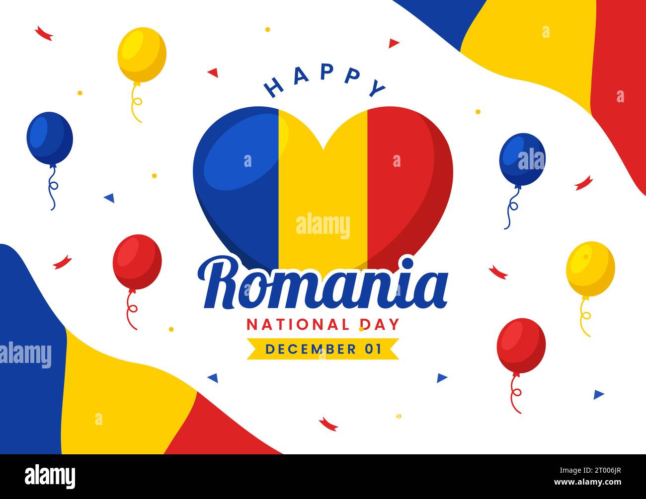 Romania National Day Vector Illustration on 1st December with Waving