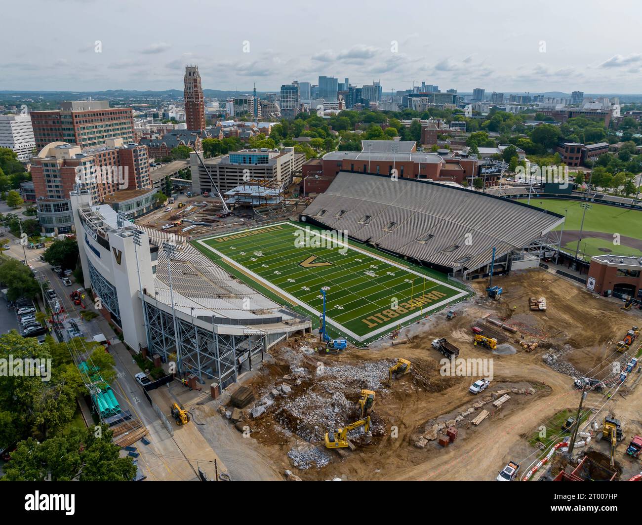 Aerial View Of First Bank Stadium On The Vanderbilt University Campus Stock Photo