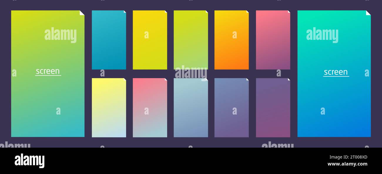 Vibrant and soft pastel gradient smooth color background set for ...