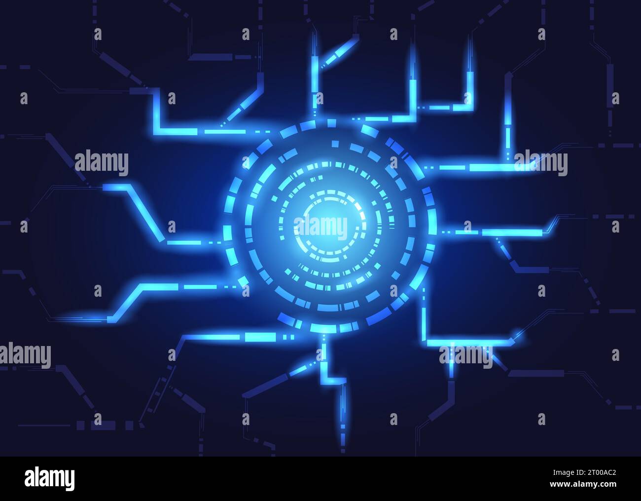 abstract background circle technology glowing center as a network ...