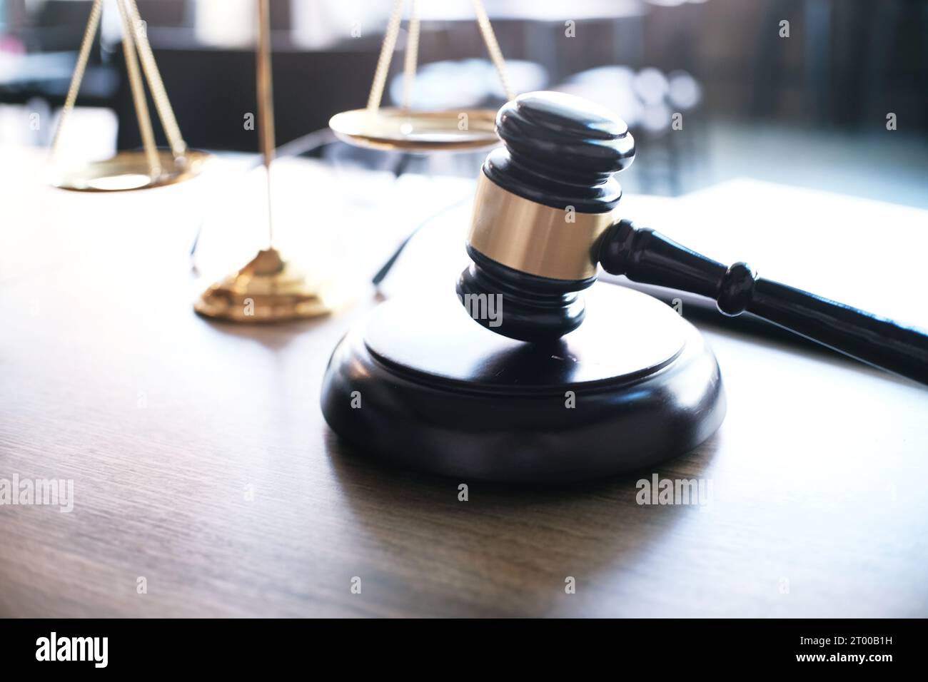 Judge gavel hammer with smartphone on Lawyer desk Stock Photo - Alamy