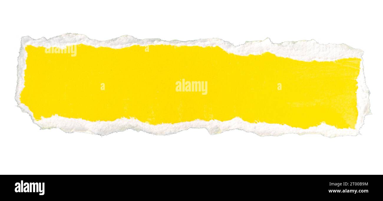 Yellow torn paper ripped edge Cut Out Stock Images & Pictures - Alamy