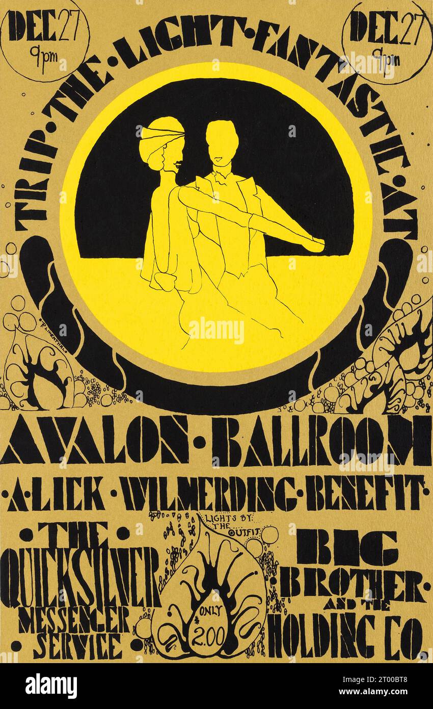 Trip the light fantastic - Janis Joplin feat Big Brother & Holding Co - Quicksilver 1966 Avalon Ballroom, San Francisco - Vintage Concert Poster Stock Photo