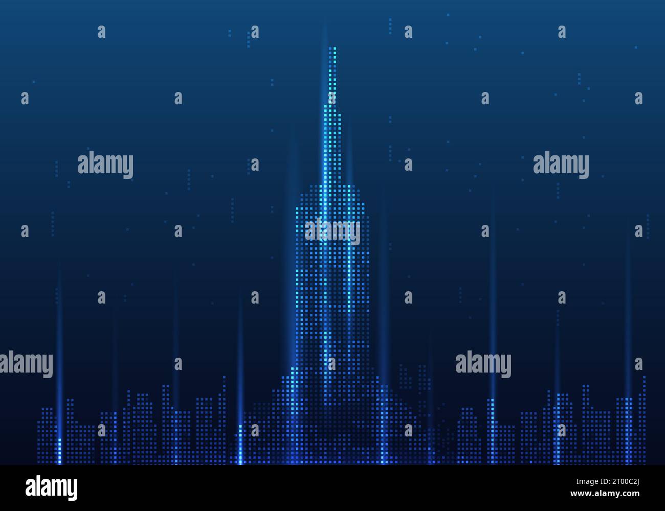 Abstract background of tall buildings in the city as a center of the people Internet system and many technologies that make progress Buildings and cit Stock Vector