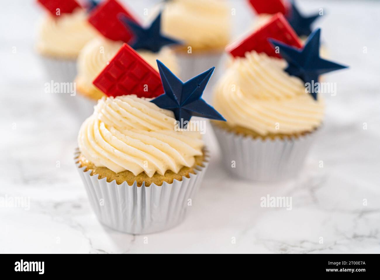 Lemon cupcakes Stock Photo