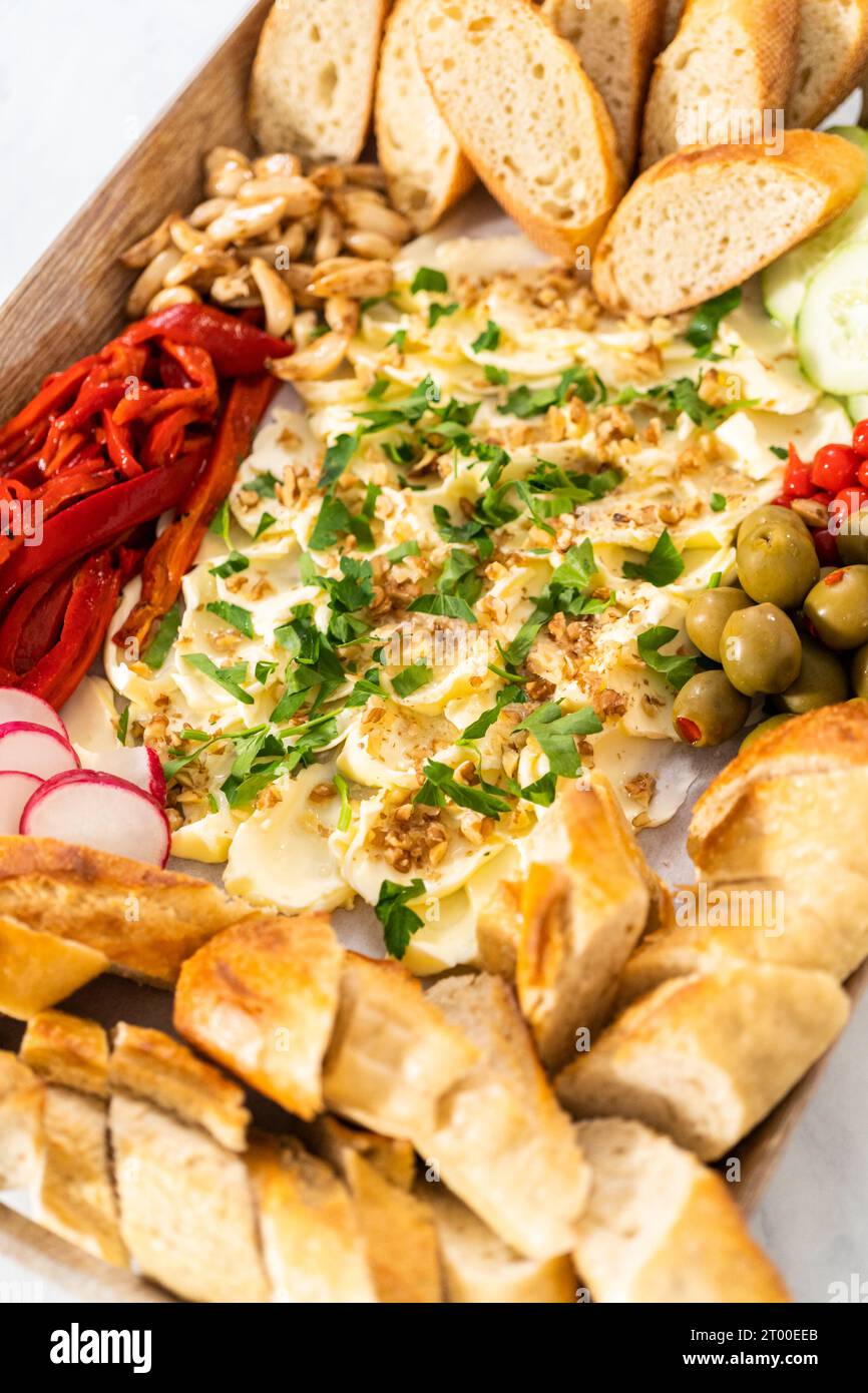 Vegetarian party butter board Stock Photo Alamy