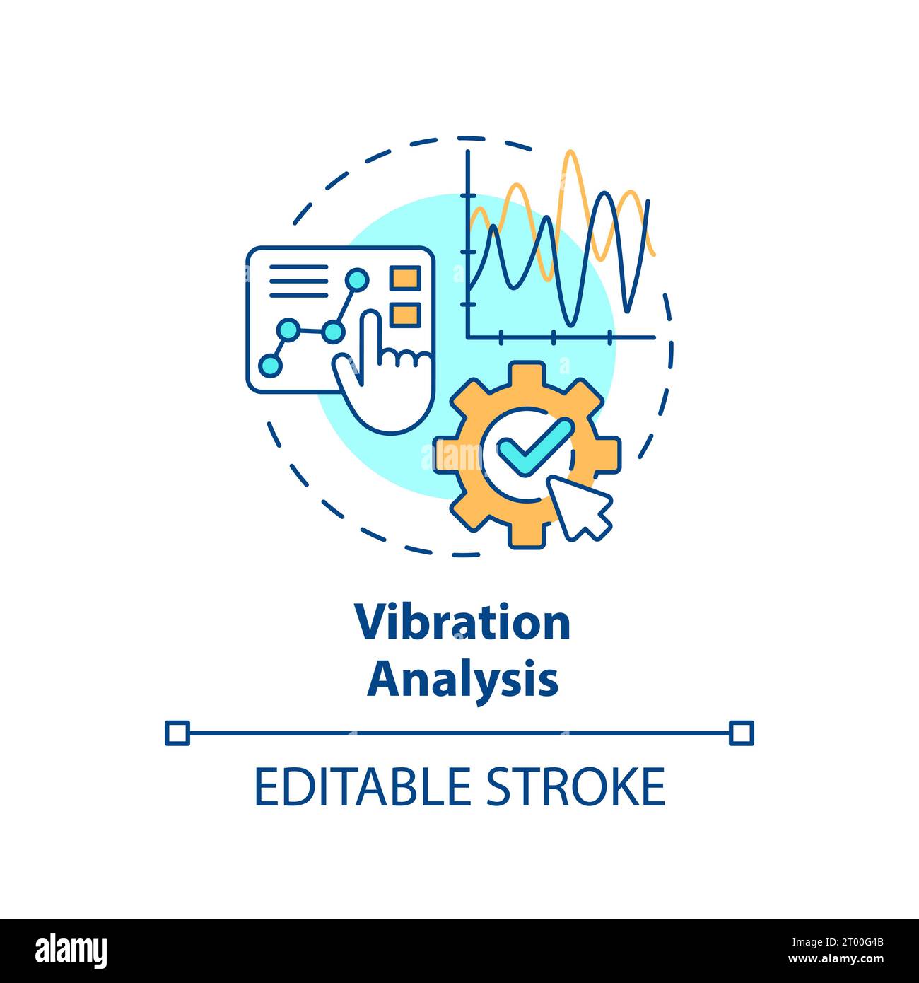 2D colorful thin linear icon vibration analysis concept Stock Vector ...