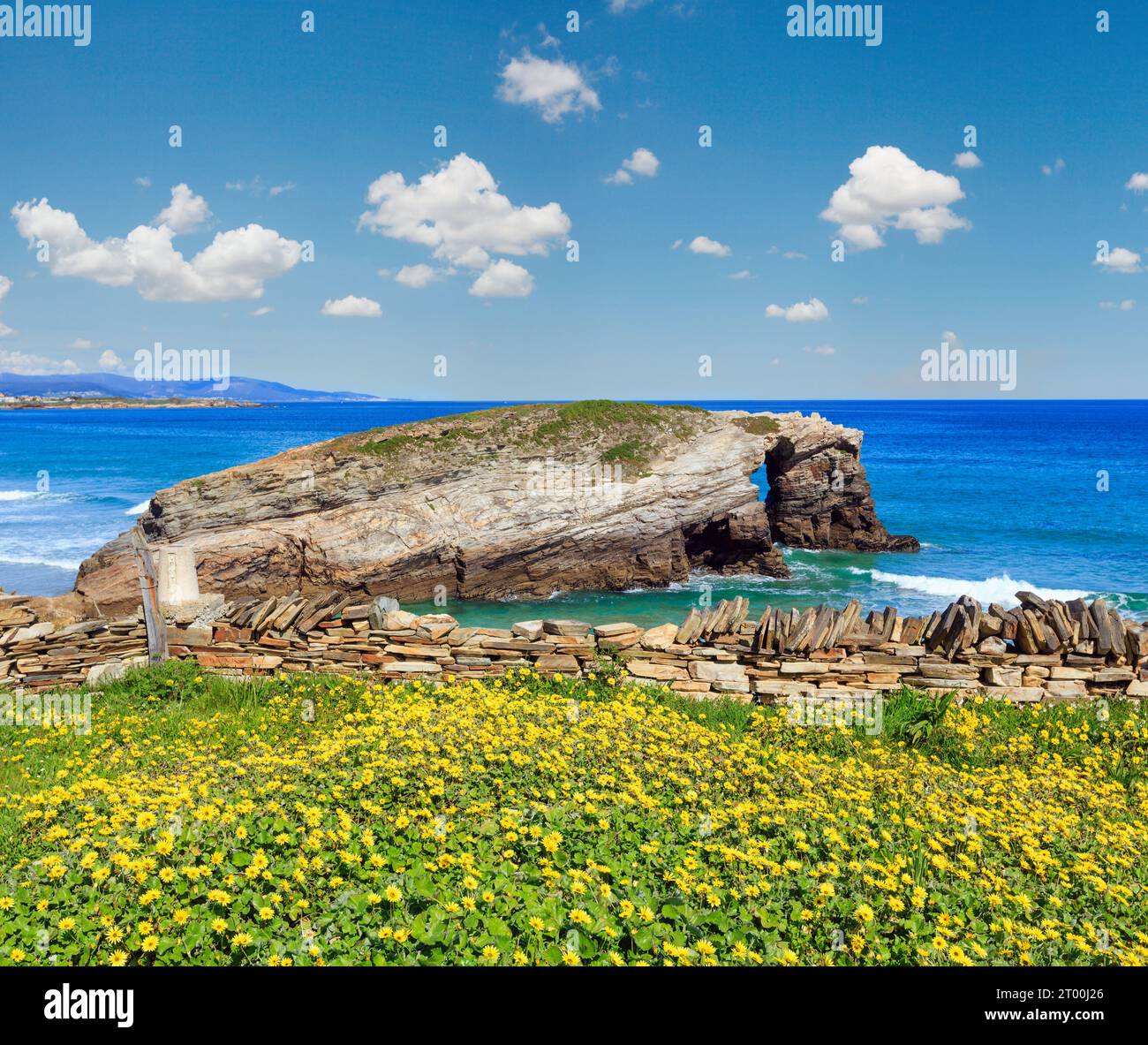 Cantabric coast summer landscape. Stock Photo