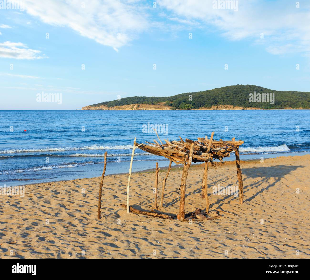 Summer sandy beach in Bulgaria. Stock Photo