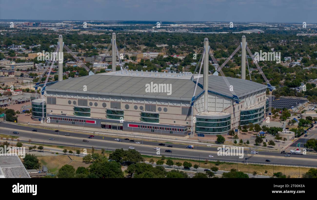 Aerial View Of The Alamodome In The City Of San Antonio, Texas Stock Photo