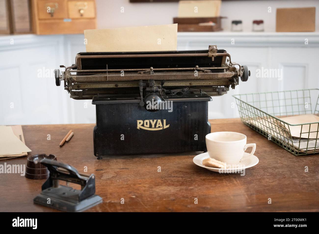 1940s typewriter in the mansion office of Bletchley Park, wartime home
