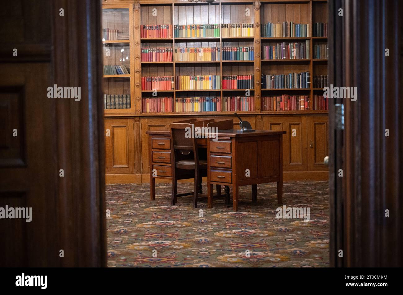 Bletchley Park, once the home of British Codebreaking is also hosting the worlds first AI safety summit in November 2023. This is the library. Stock Photo