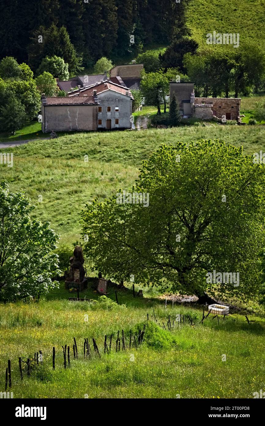 The Cimbrian hamlet of Pozza. Campofontana, Lessinia, Veneto, Italy. Stock Photo