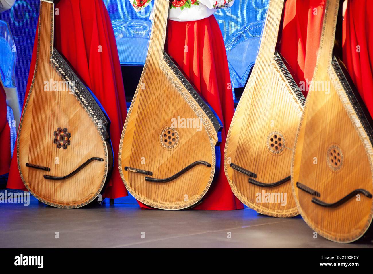 Bandura - Ukrainian acoustic instrument. Traditional folk bandura Stock Photo