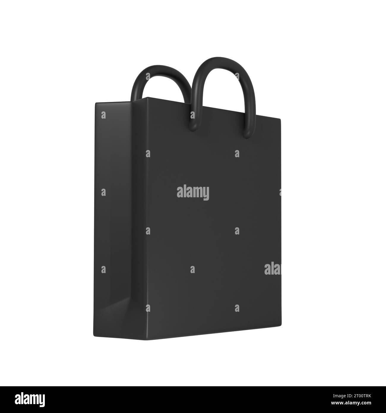 3d render Black Friday illustration with modern dark shopping bag mock up design. Discount, special offers promotion, shop advertisement Stock Photo